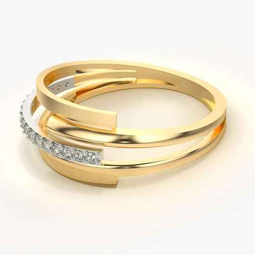 VALANOVA Hallmarked 18K Gold & Certified Lab Grown Diamond 0.13cts | Ring For Women's/Girls | Stylish & Elegant | VGR0246A | Ring Size: 17