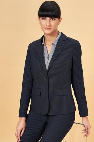 Annabelle by Pantaloons Women's Blazer (110149139002_Black Iris