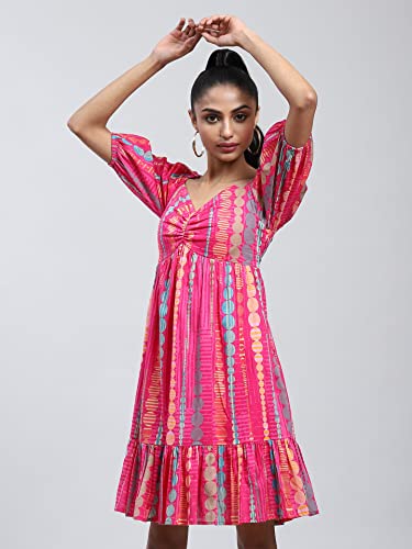 Label RITU KUMAR Pink Printed Short Dress