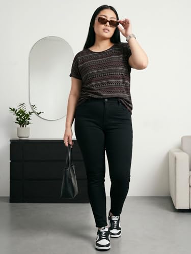 Max Women Printed T-Shirt (Black_L)