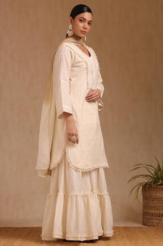Soch Women's Cotton Salwar Suit (EWS5CD21994_Off White