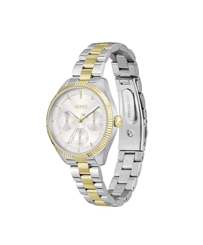 BOSS Sage Sport Qtz Multifunction Silver White Round Dial Women's Watch|Stainless Steel Material|Multi Color Band - 1502804