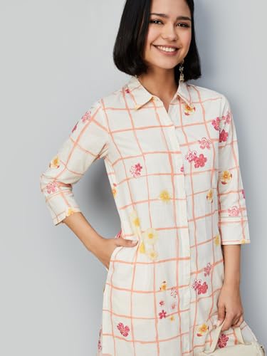 Max Women's Cotton Blend Kurta Set (CTKST54030_Off White