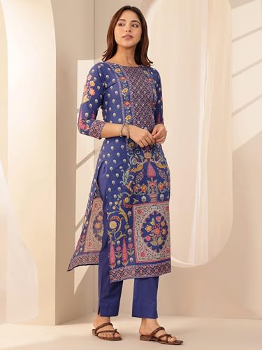 Libas Women's Cotton Kurta Set (9967H_Blue