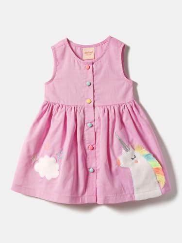 nauti nati Cotton Nautinati Girls' Dress Knee-Length Casual NN321-050_Pink