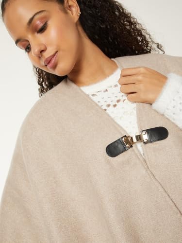 Max Women Knit Poncho (Beige_FS)