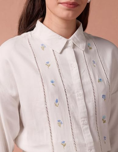 U.S. POLO ASSN. Embroidery Ladder Lace Shirt (UWAW24SH146_White_XL)