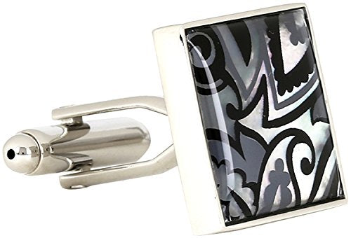 Peluche Natural Mother of Pearl Stone with Art Print (Semi-precious) Cufflinks for Men