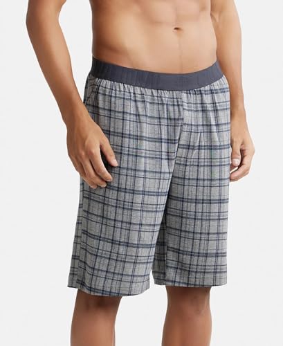Jockey Shorts for Men with Exposed Elastic Waistband IM02_Mid Grey Melange & Ash Grey_XL