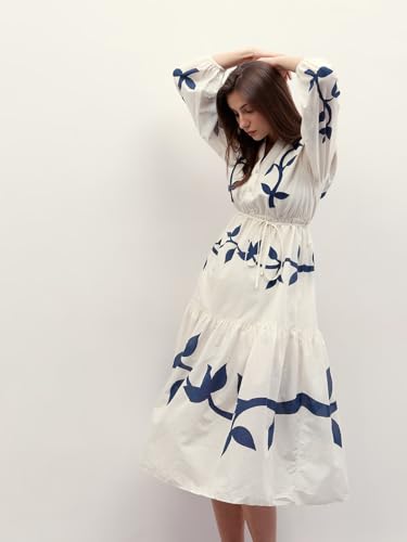 VERO MODA Women's Fit and Flare Off White Dress