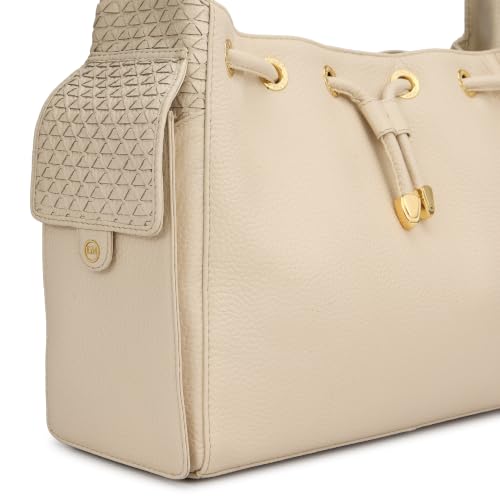 Da Milano Leather Shoulder Bag for Women - Marshmallow White (LB-02130)