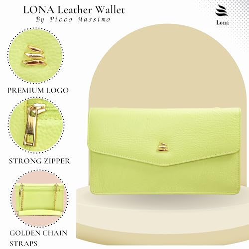 Lona Premium Minimalist Leather Clutch – Envelope Silhouette with Subtle Chain Detailing for Modern Elegance