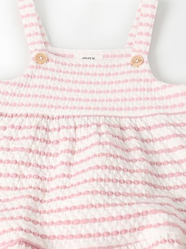 Max Girls Striped Pinafore Dress with T-Shirt (Pink_12-18 M)
