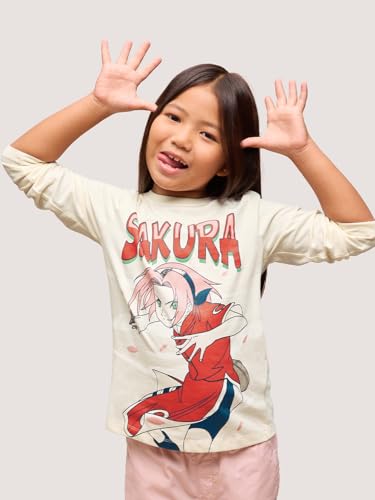 The Souled Store Naruto: Sakura Womens and Girls Regular Fit Full Sleeve Graphic Printed Cotton Beige Color T-Shirt