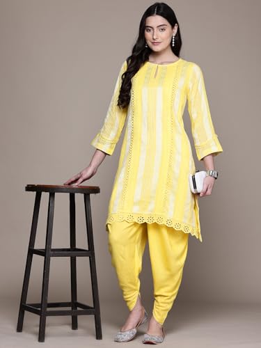 Aarke Ritu Kumar Yellow Aaliyah Solid Kurta With Pant