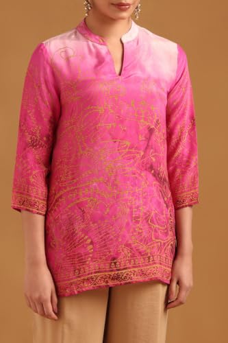 Soch Womens Pink Viscose Botanical Tunic