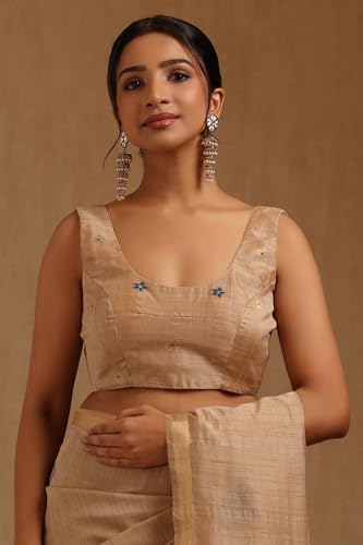 Soch Womens Navy Blue Tussar Zari Woven Saree