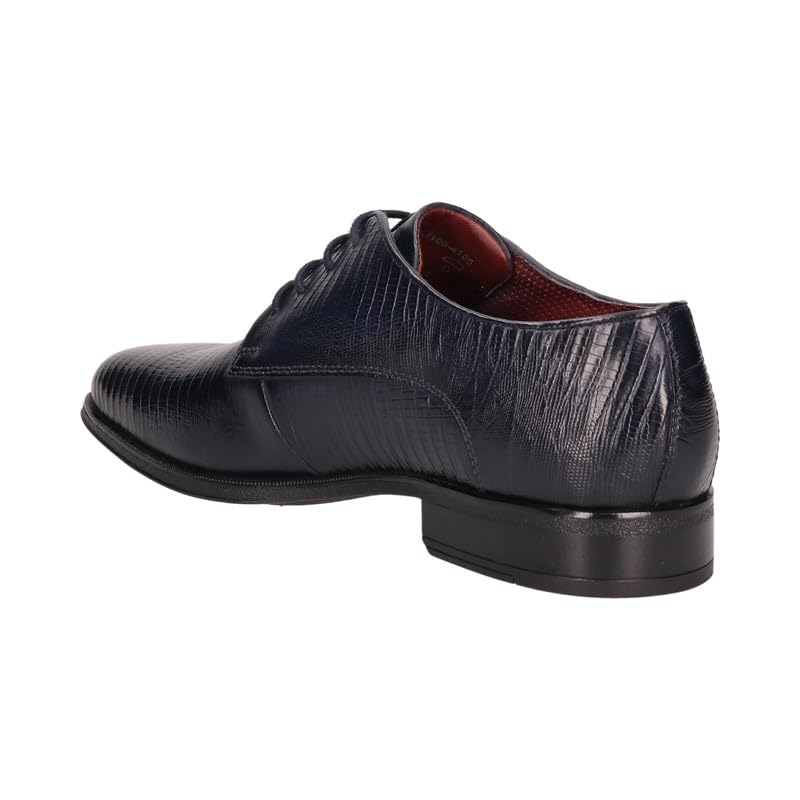 Bugatti Zavinio Dark Blue Leather Mens Derby Shoes - UK 12