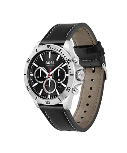 BOSS Troper Analog Black Dial Men's Leather Watch-1514055