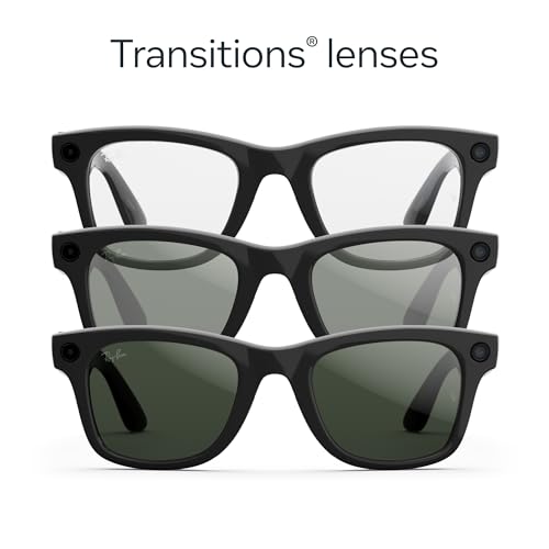 Ray-Ban | Meta Wayfarer (Gen 2) - Shiny Black, Transitions® Graphite Green Lenses