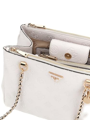 GUESS Off White Textured Cresidia Status Satchel Bag