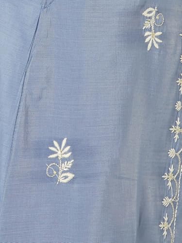 Max Women Embroidered A-Line Kurta(Blue_XXL)