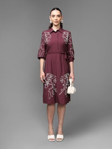 Kazo Abbey Midi Dress (Wine_M)