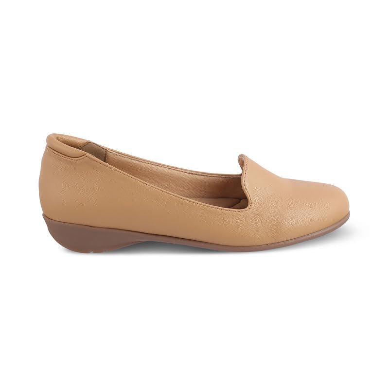 tresmode Asamsy Beige Women's Tassel Mules - Chic, Comfortable & Vegan-Friendly Flats in Size 7 UK / 40 EU