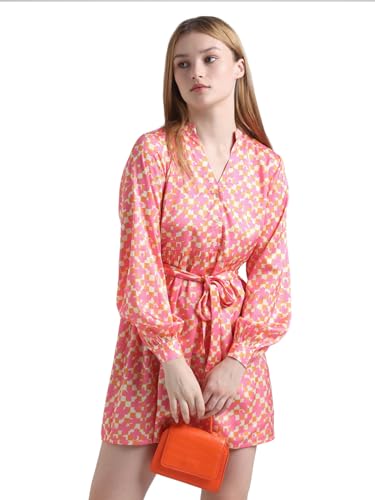 ONLY Women's Polyester A-Line Mini Dress (Moonlite Mauve) - SaumyasStore