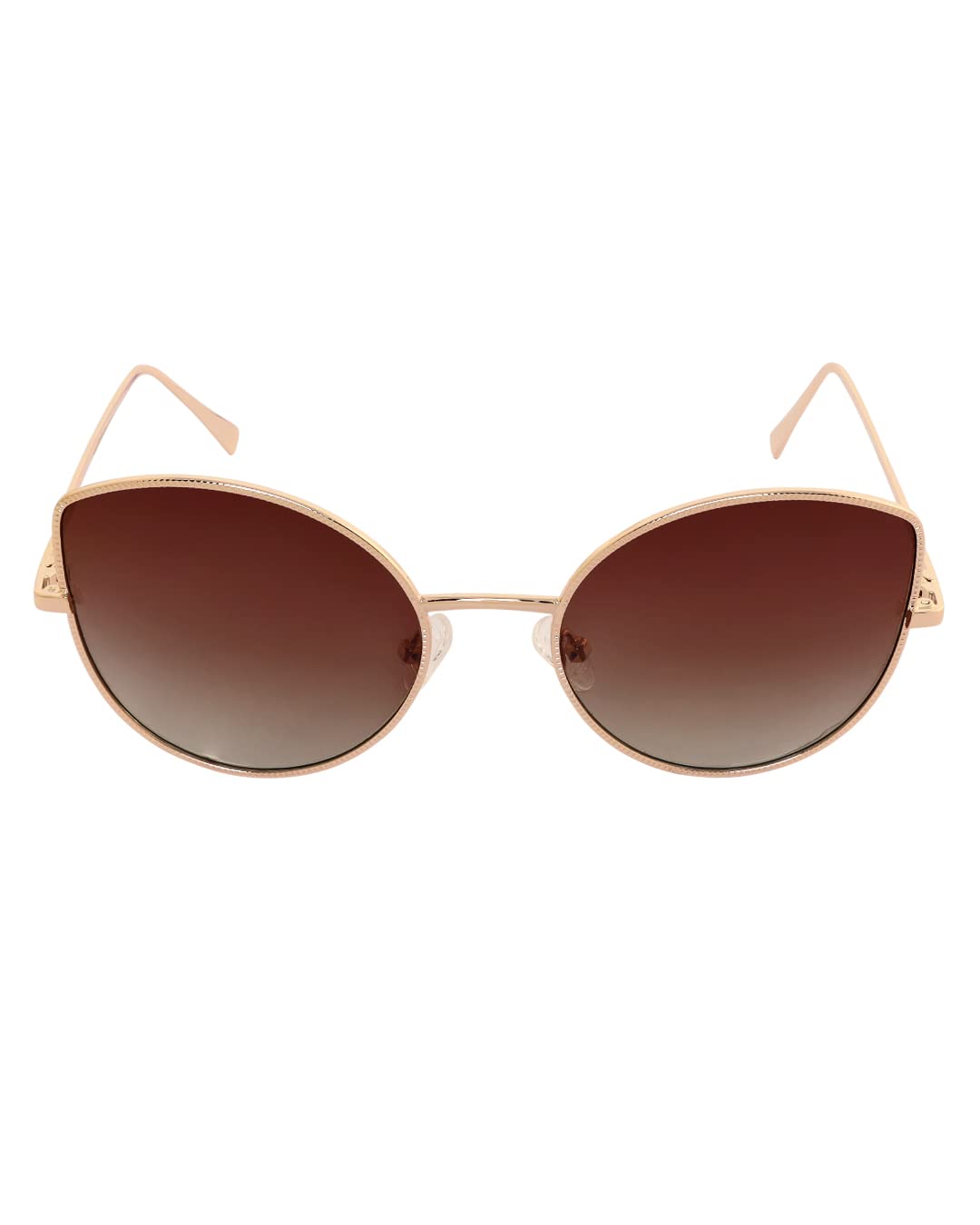 Giordano Women's Cat Eye UV Protected Polarized Sunglasses, 60 Mm, Brown