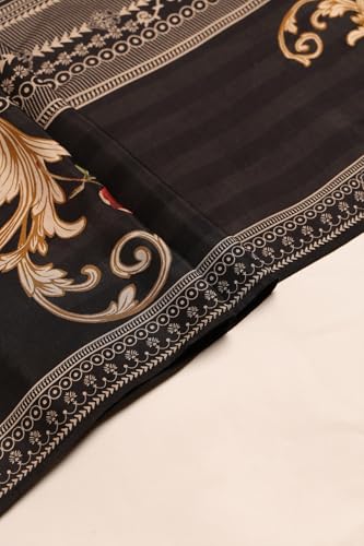 Soch Womens Black Muslin Floral Hand Embroidered Salwar Suit With Sequins