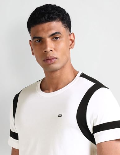 Arrow Sport Mens White Solid Crew Neck Short Sleeve Men's T-Shirts & Polos (ASAEOTS5126_White_M)