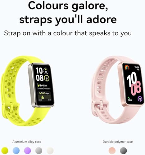 Huawei Band 10 Smartwatch with AI-Powered Fitness Monitoring, Pro-Level Sleep Analysis, Emotional Wellbeing Assistant,Streamlined Metallic Design,Fast Charging,iOS Android (Band 10, Pink)