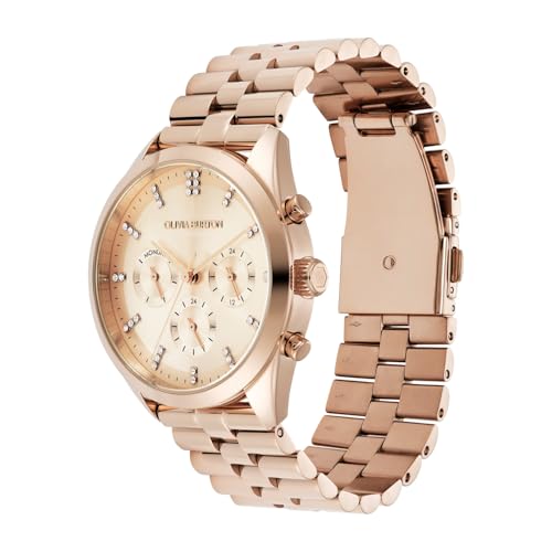 Olivia Burton City Classic Qtz Multifunction Light Rose Gold Round Dial Women's Watch|Ionic Plated Rose Gold Steel Material|Rose Gold Color Band - 24000190