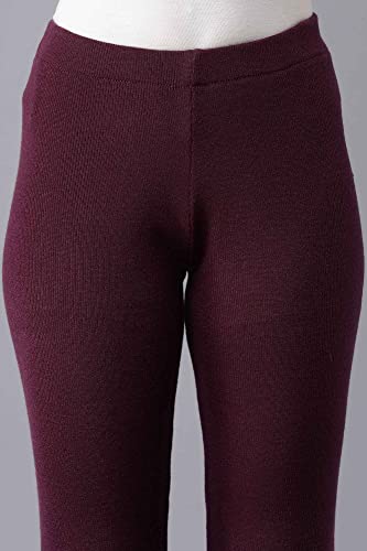 W for Woman Purple Pleated Tights_21NOW60421-215946_S
