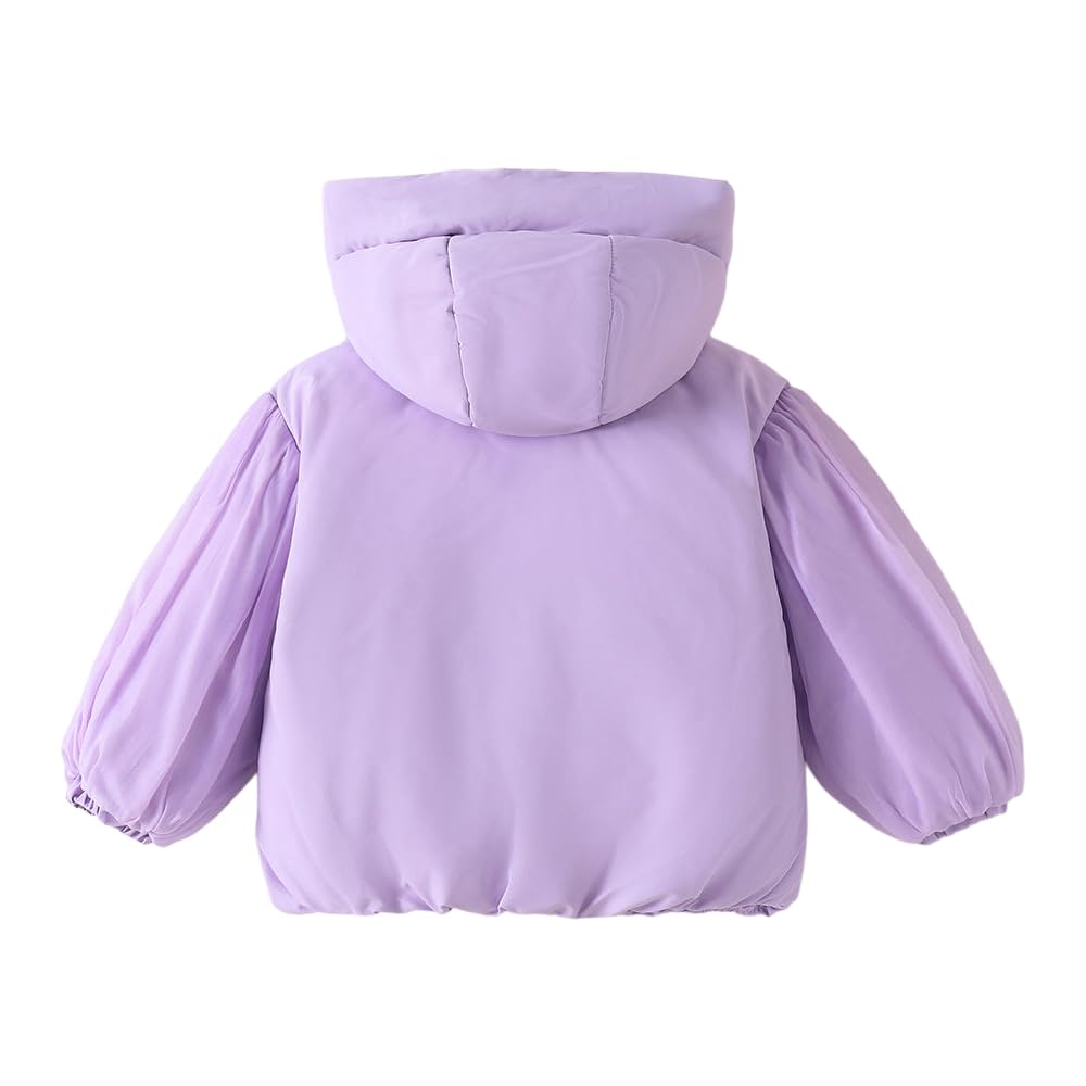Hopscotch Baby Girls Polyester Blend Waist Length Jackets in Lavender Color For Ages (12-18 Months)