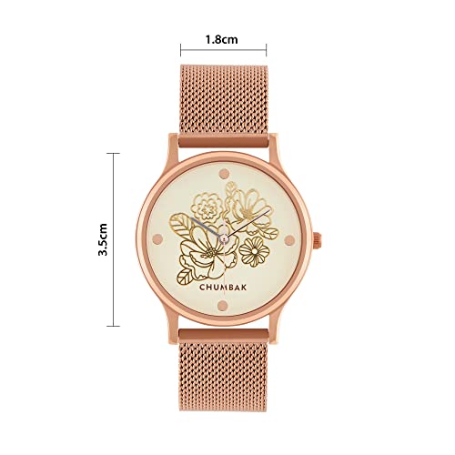 TEAL BY CHUMBAK Round Dial Analog Hand Watch for Women, Gifts for Women/Girls/Ladies, Stylish Fashion Watch for Casual/Work