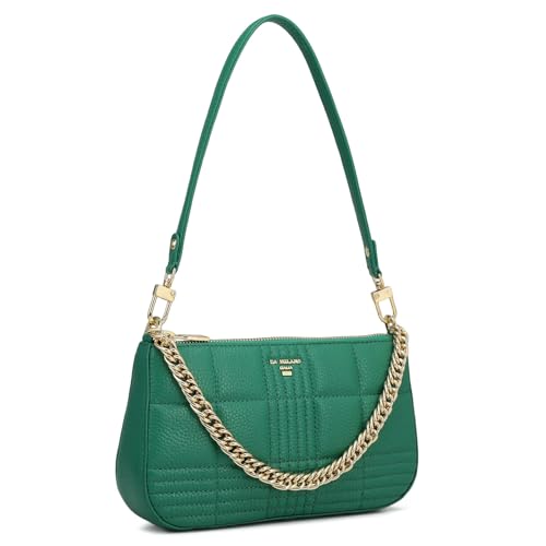 Da Milano Leather Shoulder Bag for Women - Green