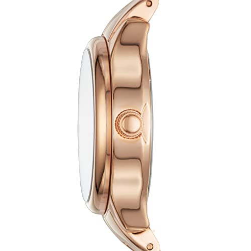 Fossil Women Modern Sophisticate Three-Hand Rose Gold-Tone Stainless Steel Analog Watch - Bq157, Band Color:Rose Gold