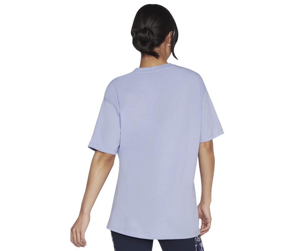 Skechers Women's Solid Regular T-Shirt (WTS351A-LVLP_Lavender/LT Pink S)