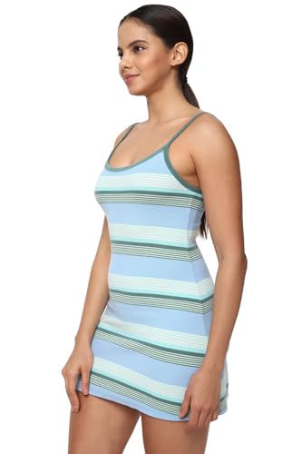 American Eagle Women's Cotton Blend A-Line Mini Dress (WEC0397360431_Blue