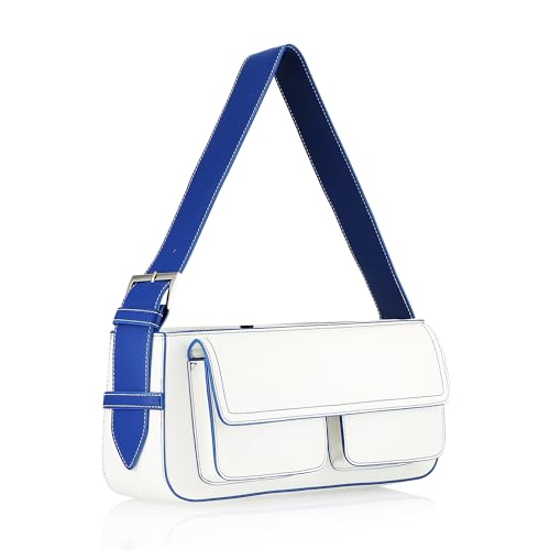 Fastrack Solid PU Zipper Closure Women's Casual Shoulder Bag (Blue, MEDIUM)