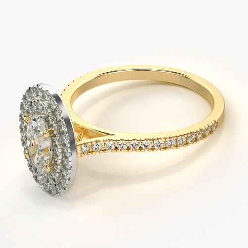VALANOVA Hallmarked 18K Gold & Certified Lab Grown Diamond 0.88cts | Ring For Women's/Girls | Stylish & Elegant | VGR0467V | Ring Size: 6