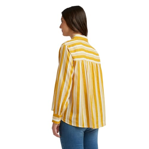 Pepe Jeans Women's Relaxed Fit Shirt (PL305065_Mustard Brown