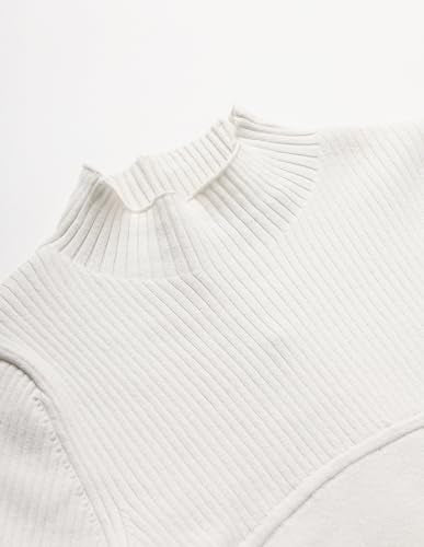 Calvin Klein Cotton Mock Neck Sweater Ivory