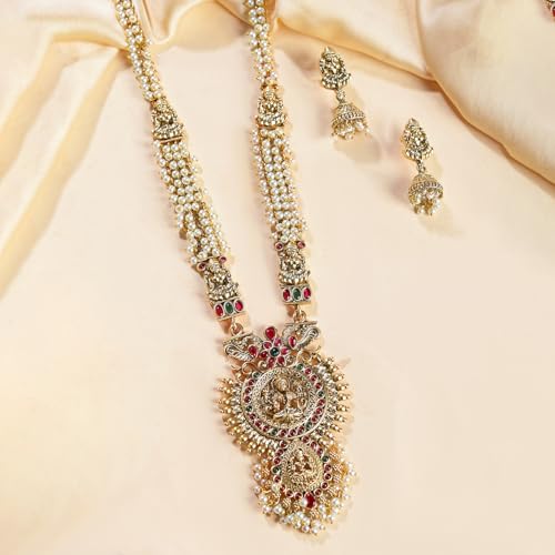 VOYLLA Aishwarya Temple Necklace Set For Women| Ethnic Necklace Sets|Gift For Women|Ethnic|For Sister|For Lover