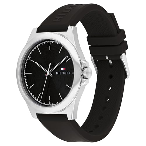 Tommy Hilfiger Quartz Black Dial Silicone Strap Watch for Women