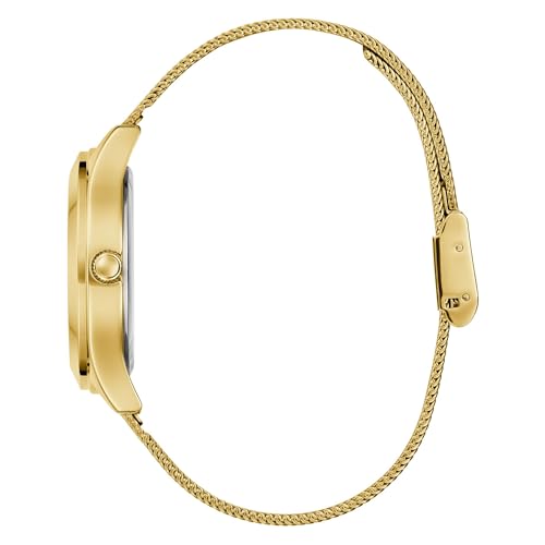 GUESS Glitz Plaque Champagne Round Dial Analog Women's Watch - GW0835L2