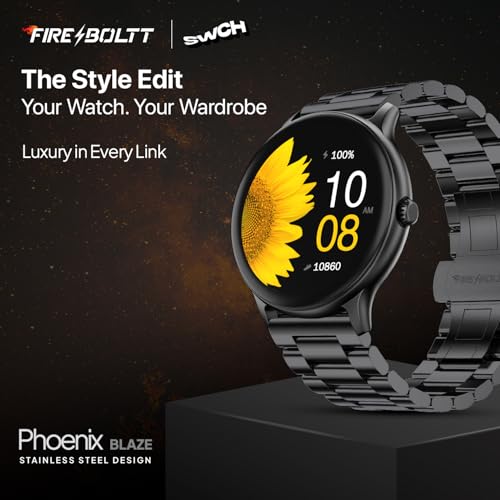 Fire-Boltt Newly Launched Phoenix Ultra Blaze Luxury Stainless Steel, Bluetooth Calling Smart Watch, AI Voice Assistant, Metal Body with 120+ Sports Modes, SpO2, Heart Rate Monitoring (Black)