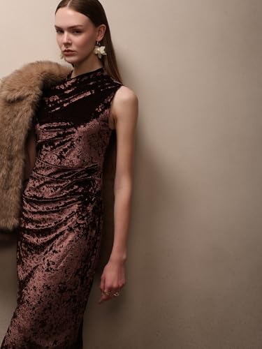 VERO MODA Women's Bodycon Maroon Dress